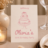 Tafelkaart  – Birthday cake