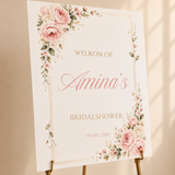 Welkomstbord  Bridalshower - Rose Garden