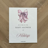 Welkomstbord  Babyshower - Purple bow