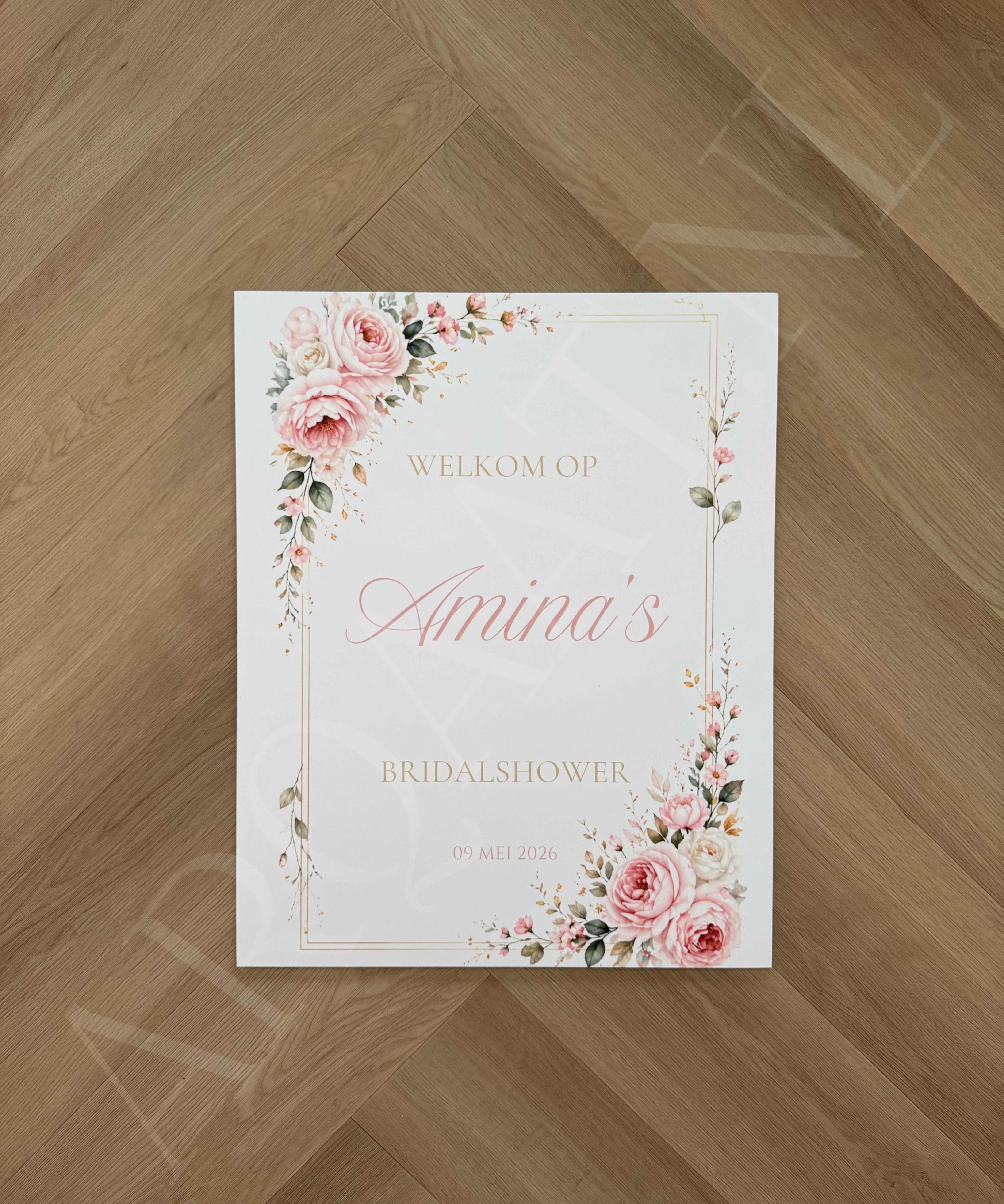 Welkomstbord  Bridalshower - Rose Garden