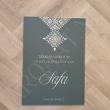 Welkomstbord Henna - Olive Green