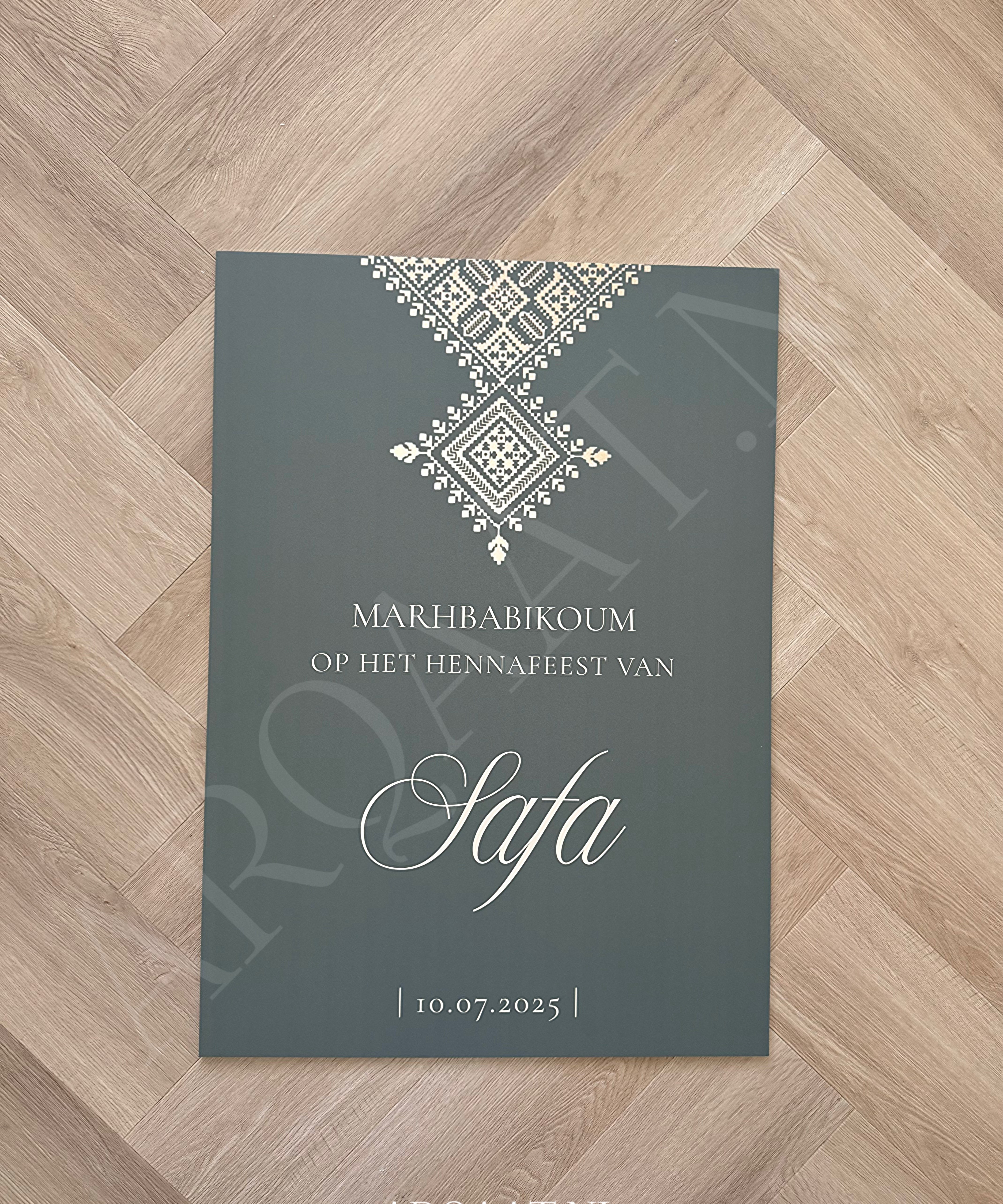 Welkomstbord Henna - Olive Green