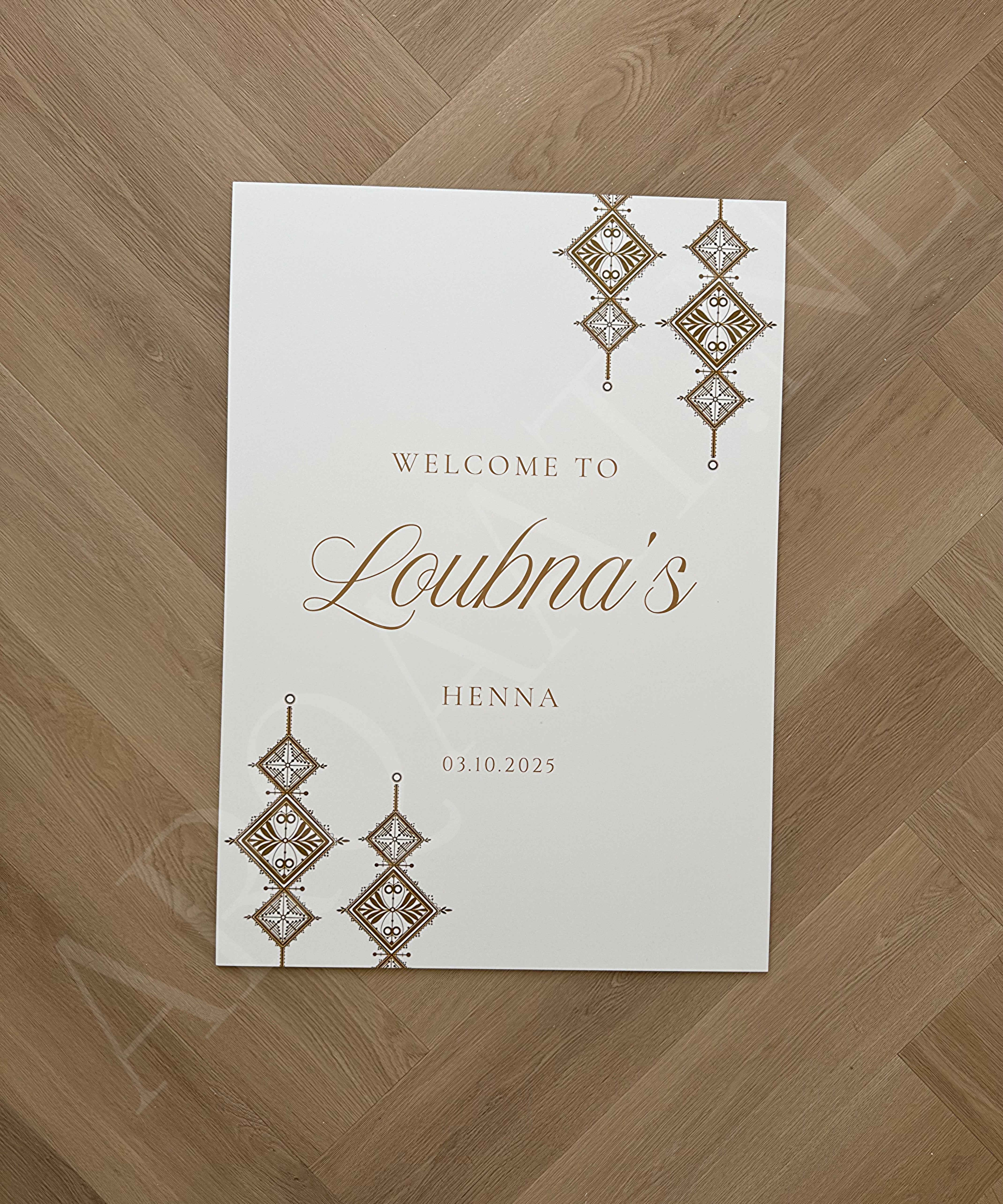 Welkomstbord Henna - Golden Tassels