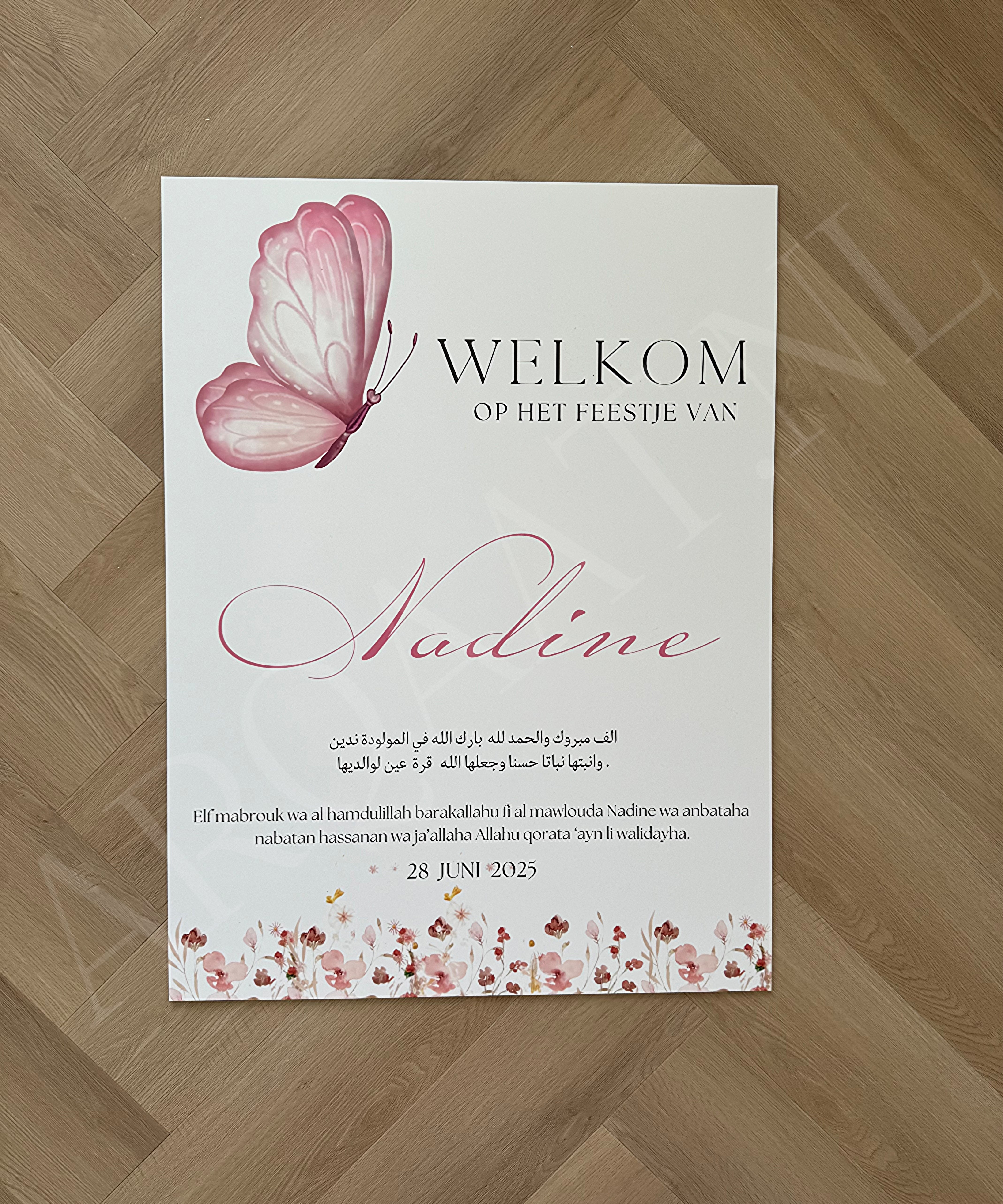 Welkomstbord Geboorte - Butterfly